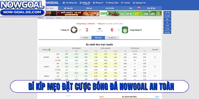 Bí kíp mẹo đặt cược bóng đá Nowgoal an toàn