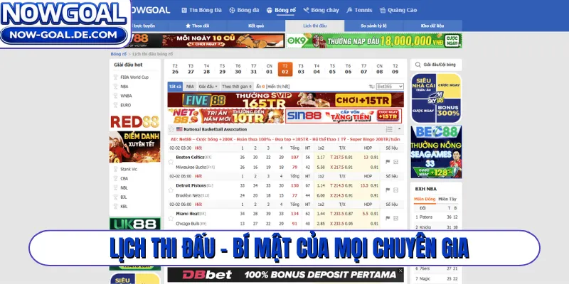 Lịch thi đấu - Bí mật của mọi chuyên gia