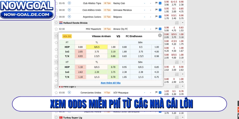 Xem odds miễn phí từ các nhà cái lớn